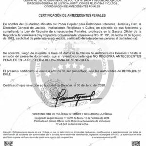 Antecedentes Penales Venezolanos